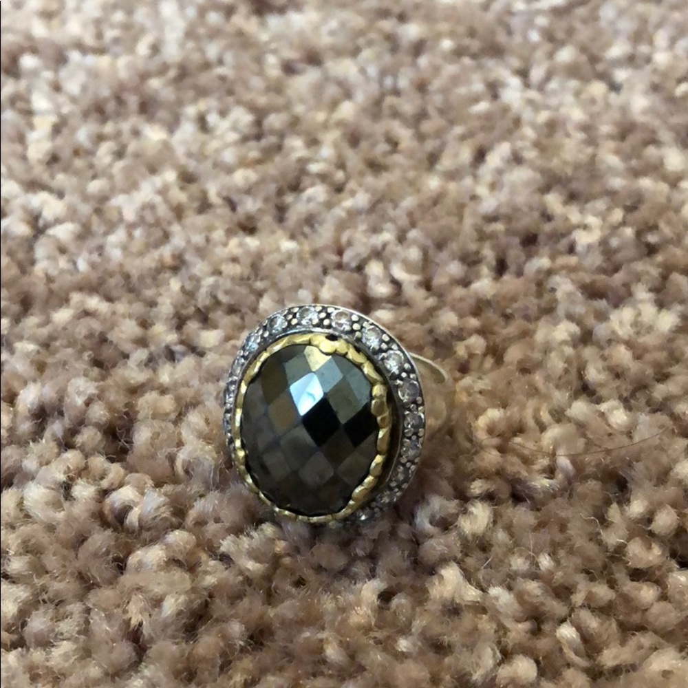 Silpada size 6 ring with black stone